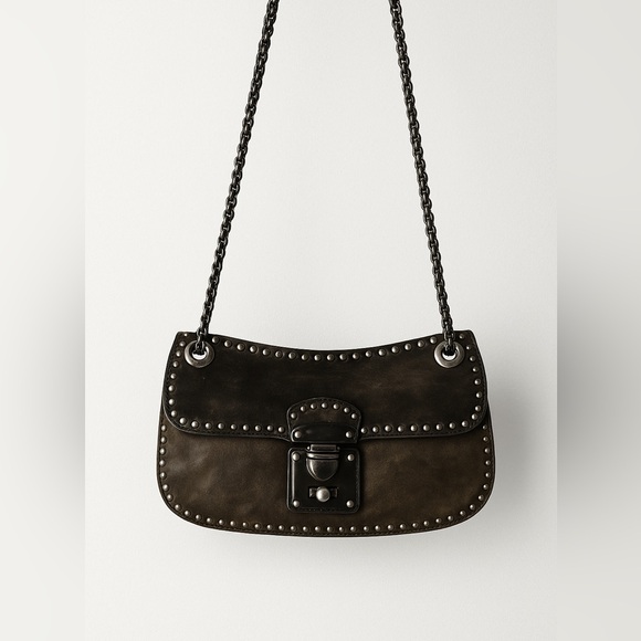 Miu Miu Nappa Studded Crossbody – Vintage Distressed Leather